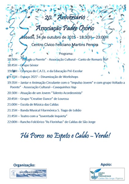 20.º Aniversário Associação Padre Osório