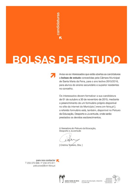 Bolsas de Estudo 2015/2016