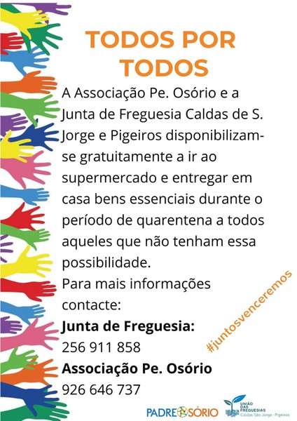 Caldas de S. Jorge e Pigeiros - apoio em período de quarentena