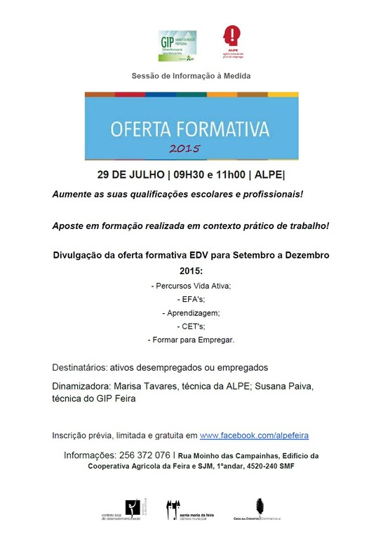 Sessão de Informação à Medida - Oferta Formativa 2015