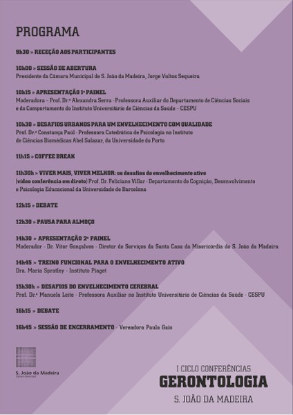 I Ciclo de Conferências Gerontologia - S. João da Madeira